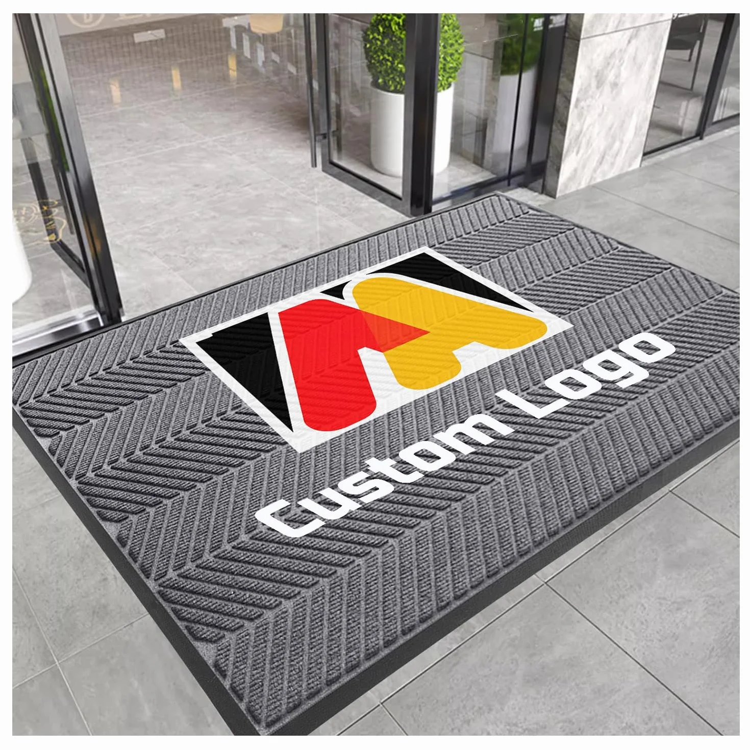 Tappeto Personalizzato con Logo Tappeti Commerciale Personalizzati Zerbini di Benvenuto Ingresso Zerbino Interni Esterni per Hotel Impresa Lavabile,60×90cm