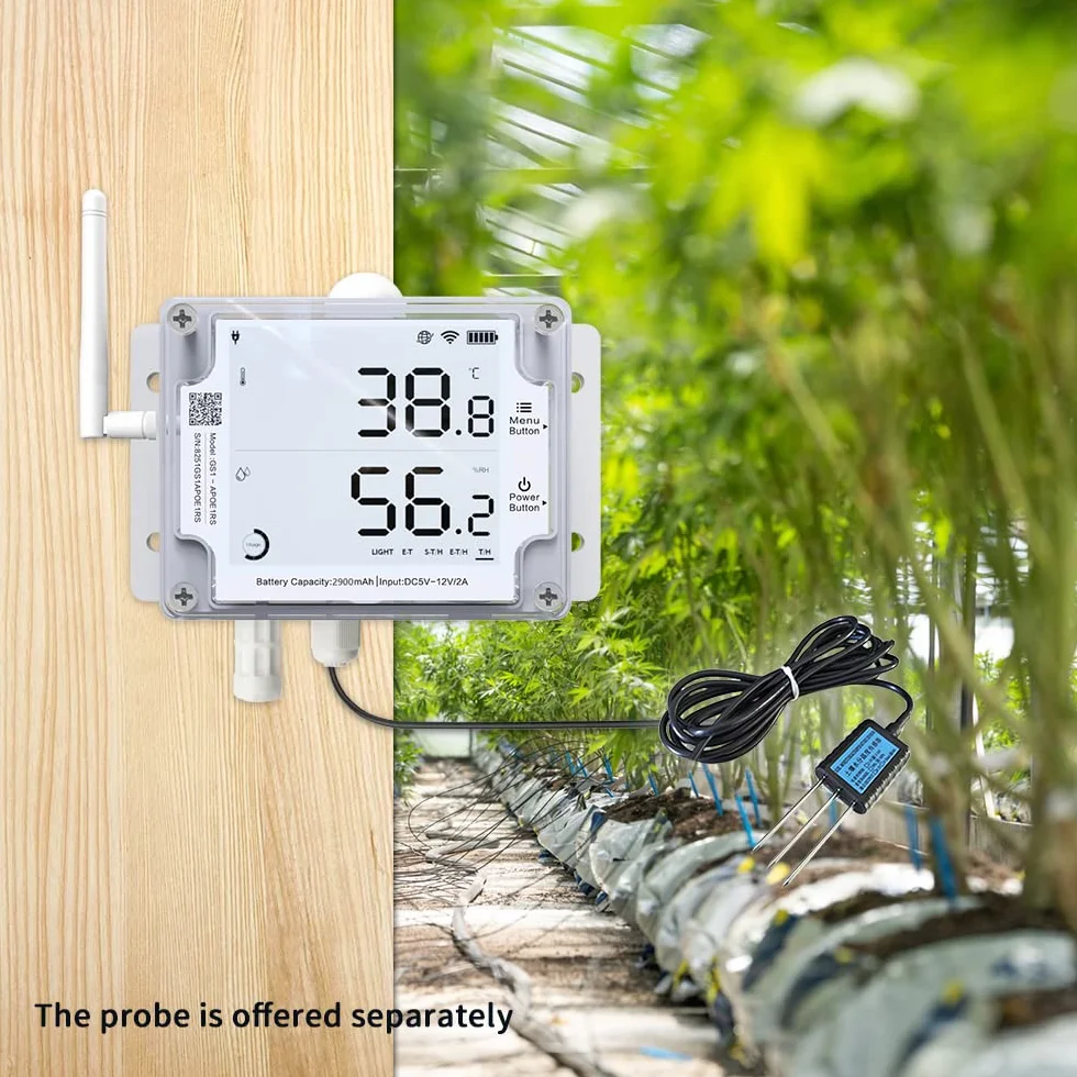 Ubibot GS1-AETH1RS higrómetro termómetro digital con alertas, monitor de temperatura y humedad de WiFi, registrador de datos de temperatura remoto, (cable Ethernet RJ45 y WiFi de 2.4 GHz)