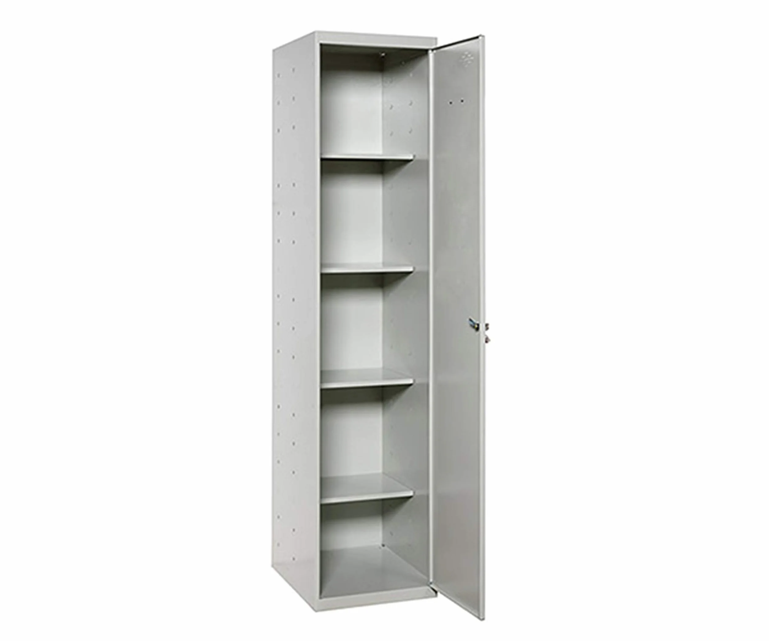 Simon Rack Armadio Metallico Multiuso per Garage e Ufficio, 1800 x 400 x 400 mm, 1 anta, 4 ripiani regolabili, con serratura, grigio - Simonlocker