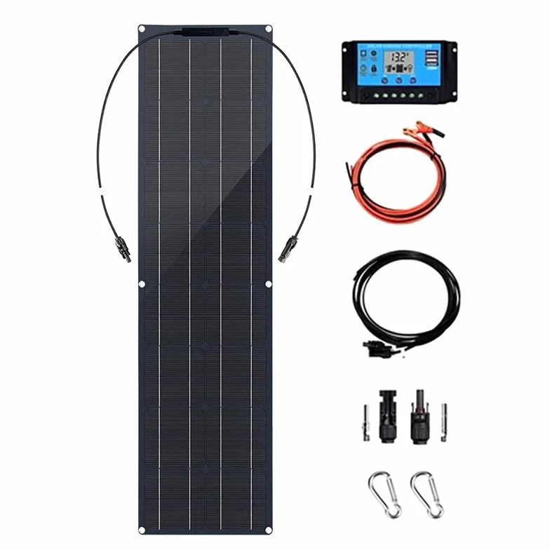 Pannello Solare da 400 Watt, Kit Pannello Solare da 200 Watt 12 Volt con Regolatore di Carica Solare 40A Pannelli Solari Monocristallini, per Camper