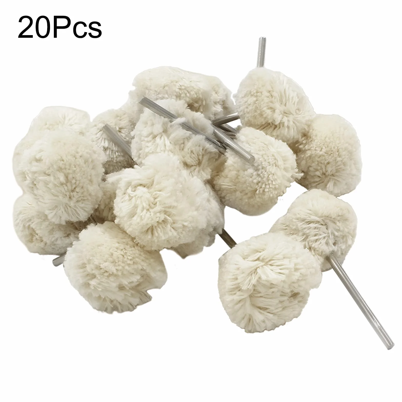 20 ruote per lucidatura in cotone con gambo da 2,35 mm per utensili rotanti Dremel, ruota per lucidatura leggera per orologio gioielli