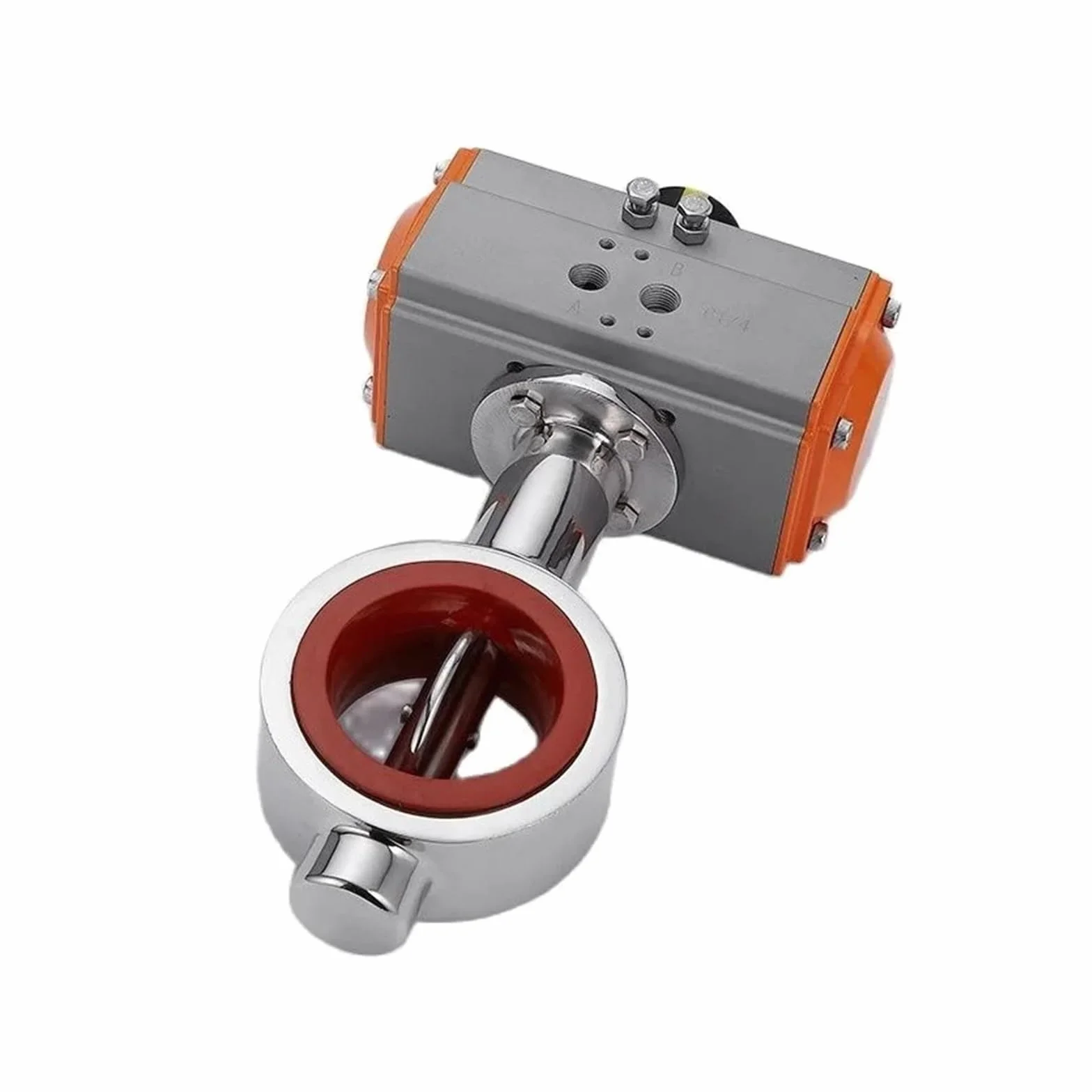 Valvola a farfalla tipo wafer, valvola a farfalla con flangia pneumatica integrata DN25 DN32 DN40 in acciaio inossidabile di grado (Size : DN25)