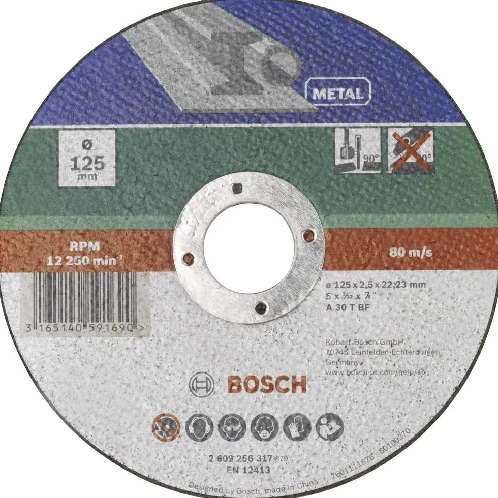 Bosch Mola Taglio Dritta, Metallo 125 x 22.23 x 2.5 mm