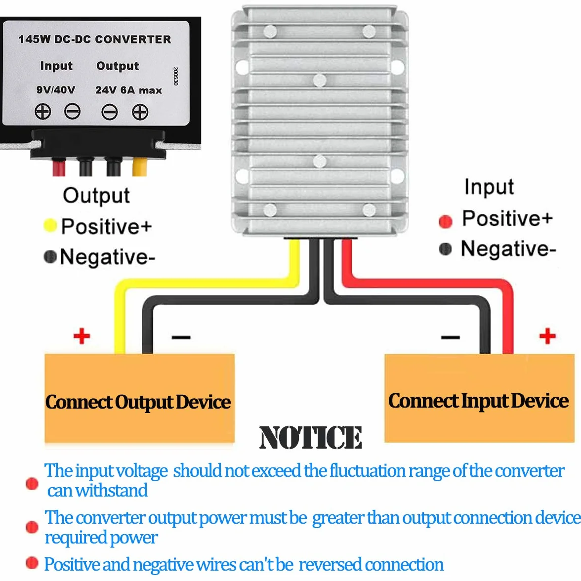 HOMELYLIFE Riduttore di tensione DC Buck Boost 9V-40V a 24V 6A Modulo impermeabile