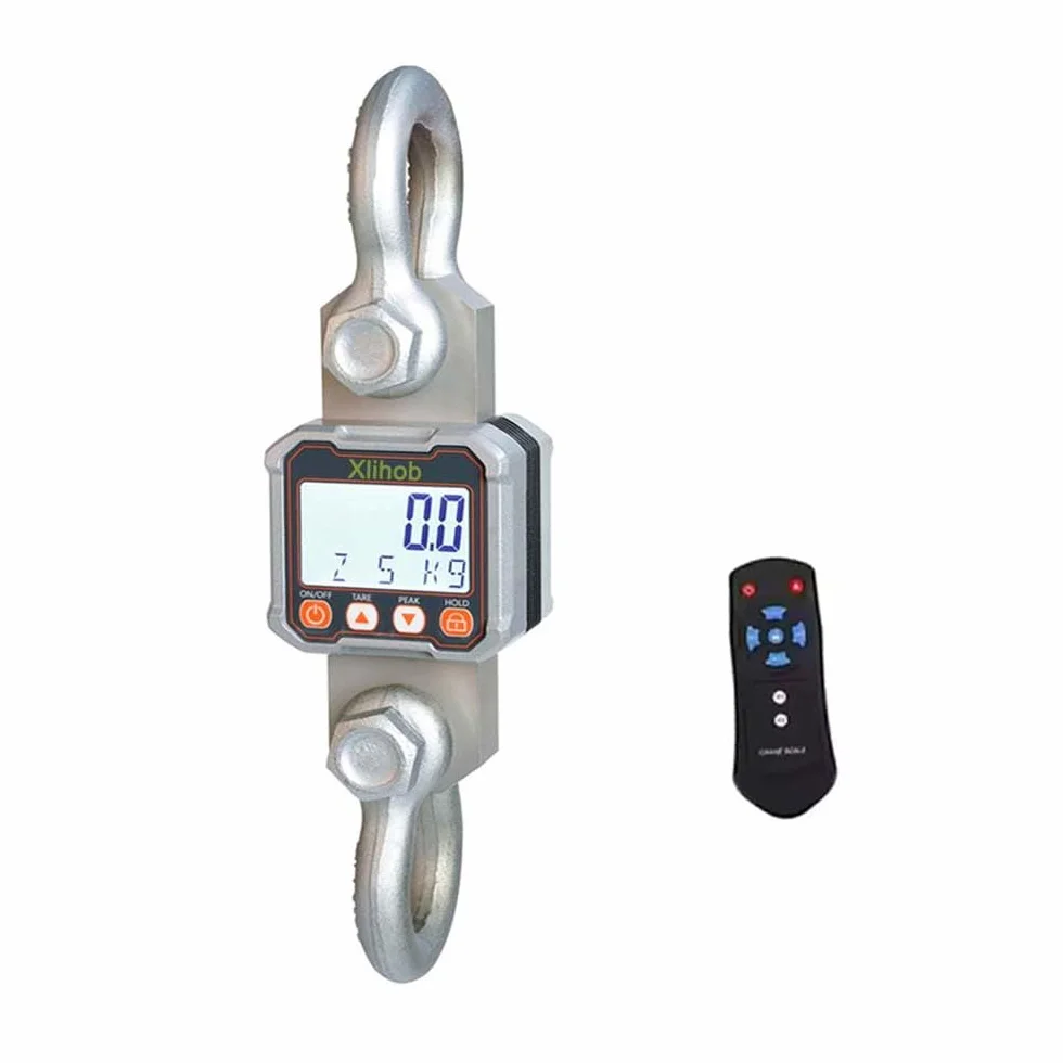 Dinamometro a corda da 10000 libbre Misuratore di forza Scala digitale per gru, misuratore di tensione per funi metalliche, 5T/10T (capacità 5000 kg, divisione 2 kg)