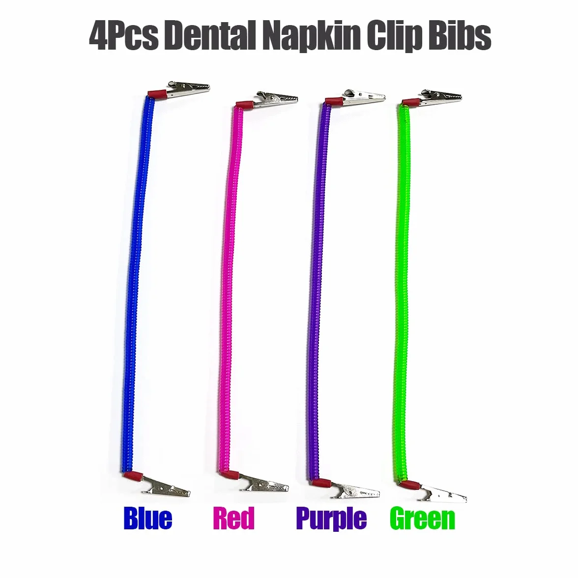 Catene da collo con clip in metallo per dentisti portatovaglioli multicolore protezione abbigliamento adulti bambini