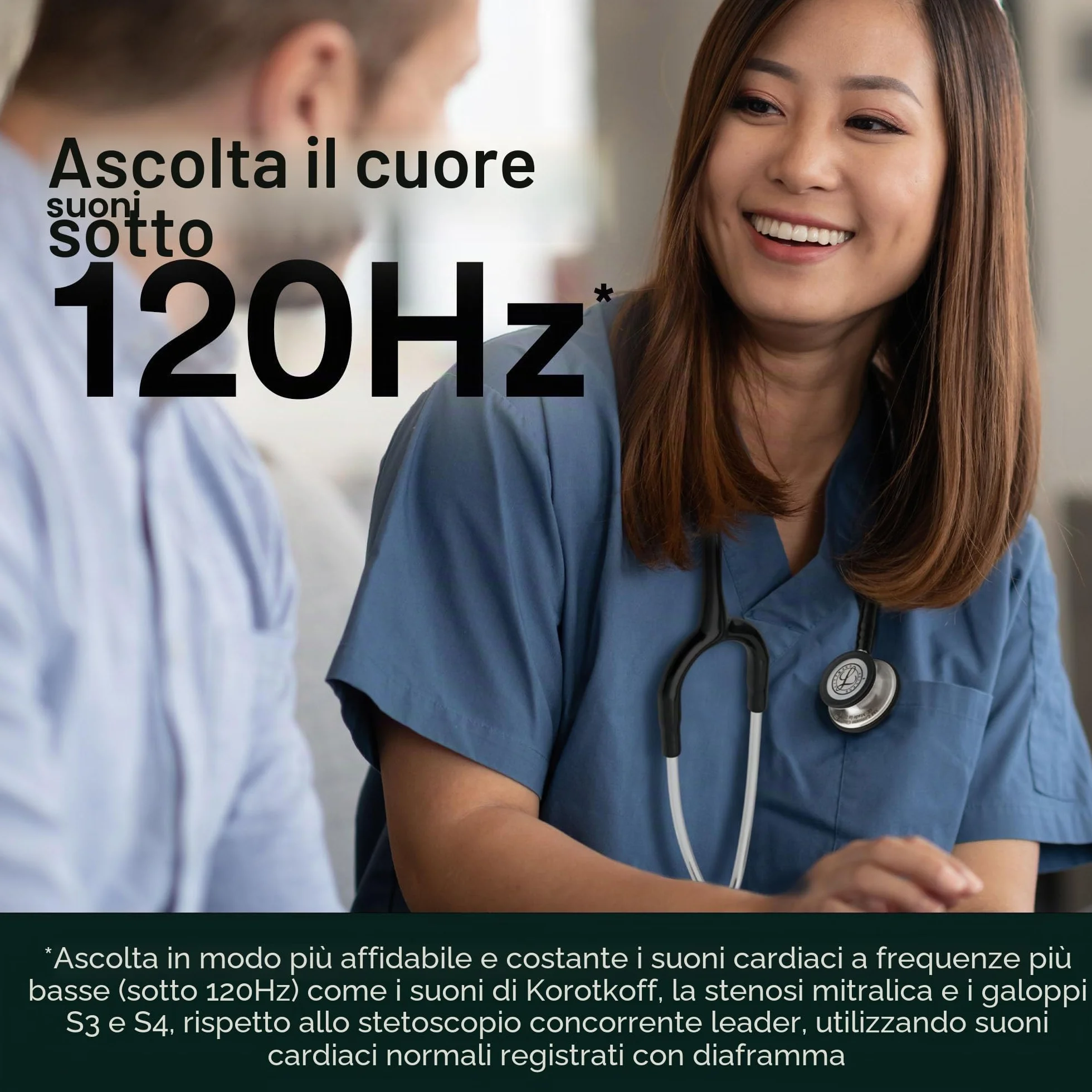 3M Littmann Classic III Stetoscopio per monitoraggio, tubo auricolare blu Caraibi, 69 cm