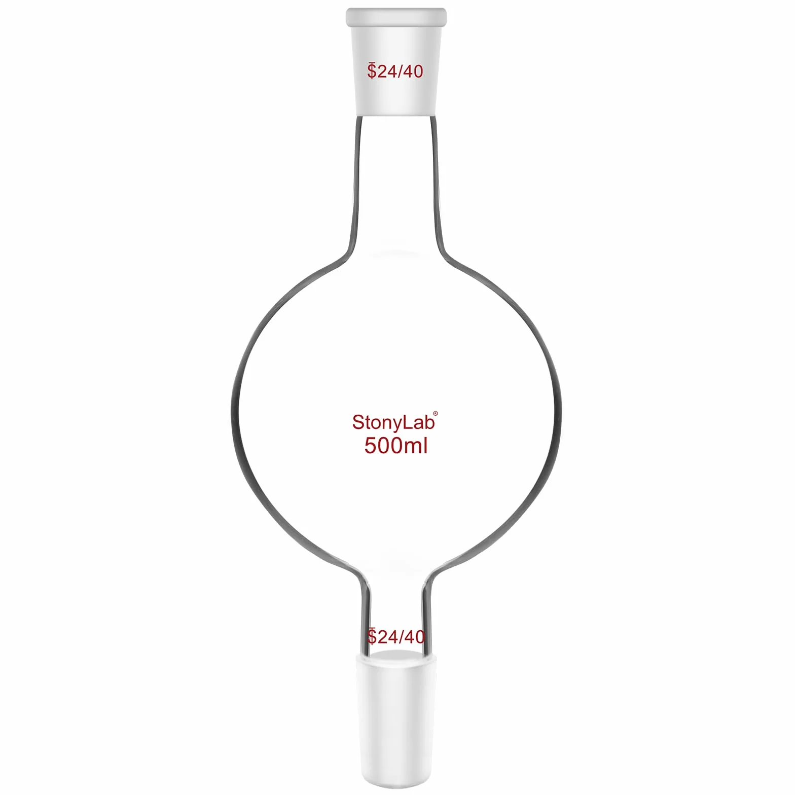 stonylab Serbatoio per Cromatografia in vetro, Chromatography Reservoir Serbatoio di Cromatografia in Vetro Borosilicato con Giunto Standard 24/40 per Laboratorio - 500 ml