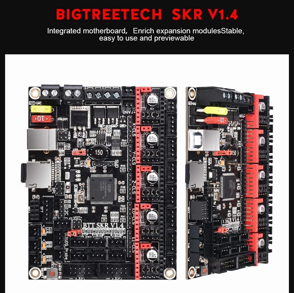 BIGTREETECH SKR V1.4 Turbo 32bit Controller Panel Board per Stampante 3D Compatibile con Supporto 12864LCD/TFT248825/TMC2208/Tmc2130 (con 5TMC2209)