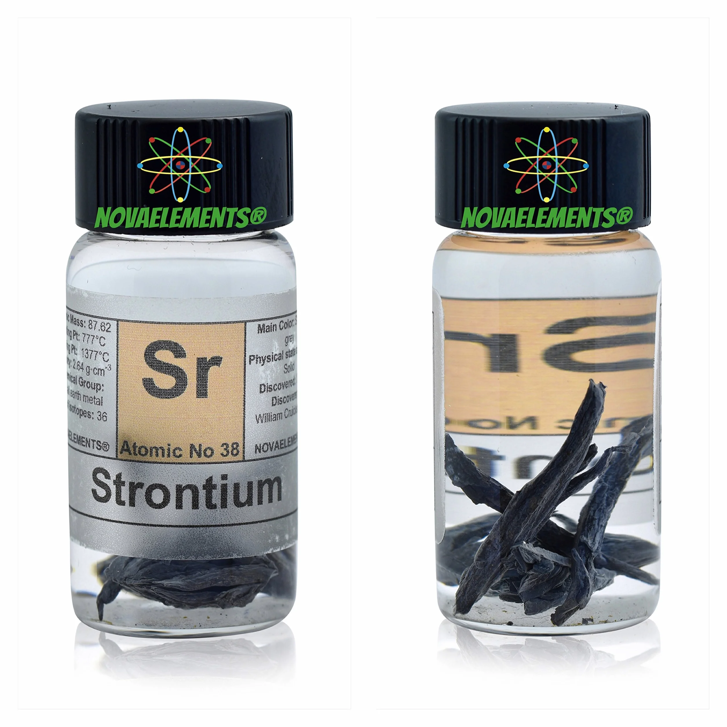 Stronzio metallo elemento 38, 99,9% 1g in fiala di vetro - Strontium metal element 38, 1g 99,89 in glass vial