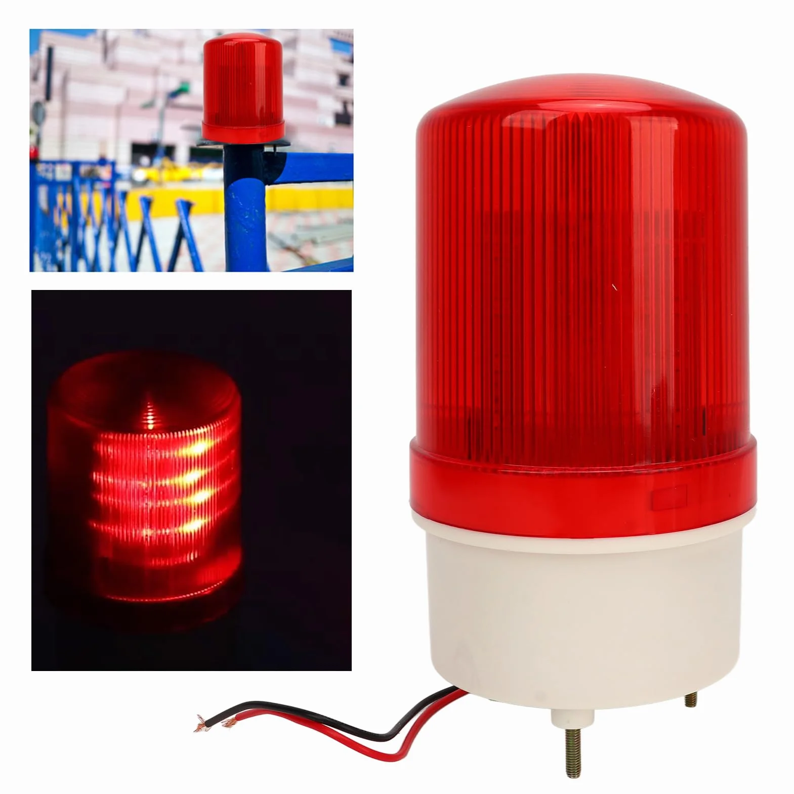 Luce Rotante 24 V,Luce di Segnalazione Lampeggiante a LED Rotante Industriale 10 W, per Allarme di Emergenza Rosso