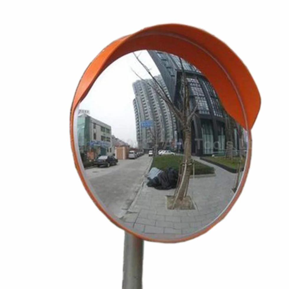KATSU Specchio di Sicurezza Convesso Specchio di Sorveglianza, Elimina Angoli Ciechi Interni ed Esterni, per Strade, Magazzini, Garage e Negozi (60cm, Staffe di Fissaggio Tubi)