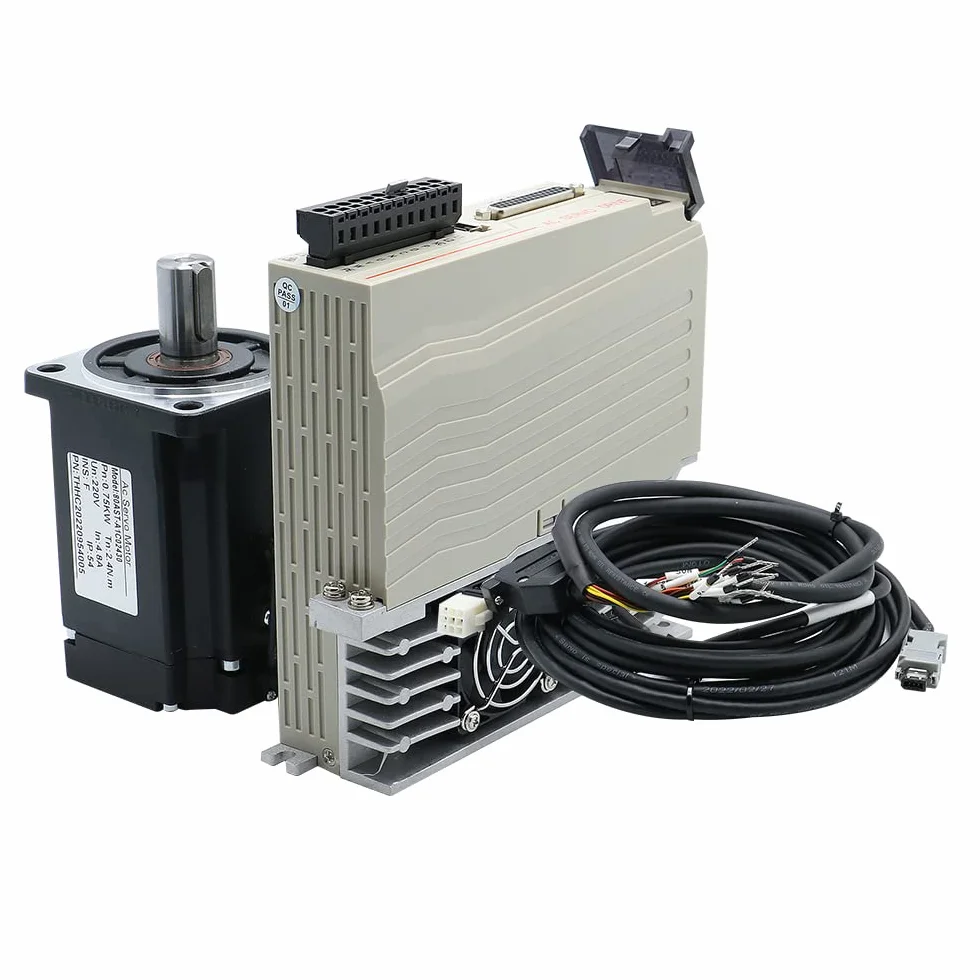 Servomotore 400W 600W 750W 1000W con flangia 60 80 17 Bit Assoluto AC 220V Servo Driver ad alta precisione Servo magnetico 3000-6000RPM (1000W)