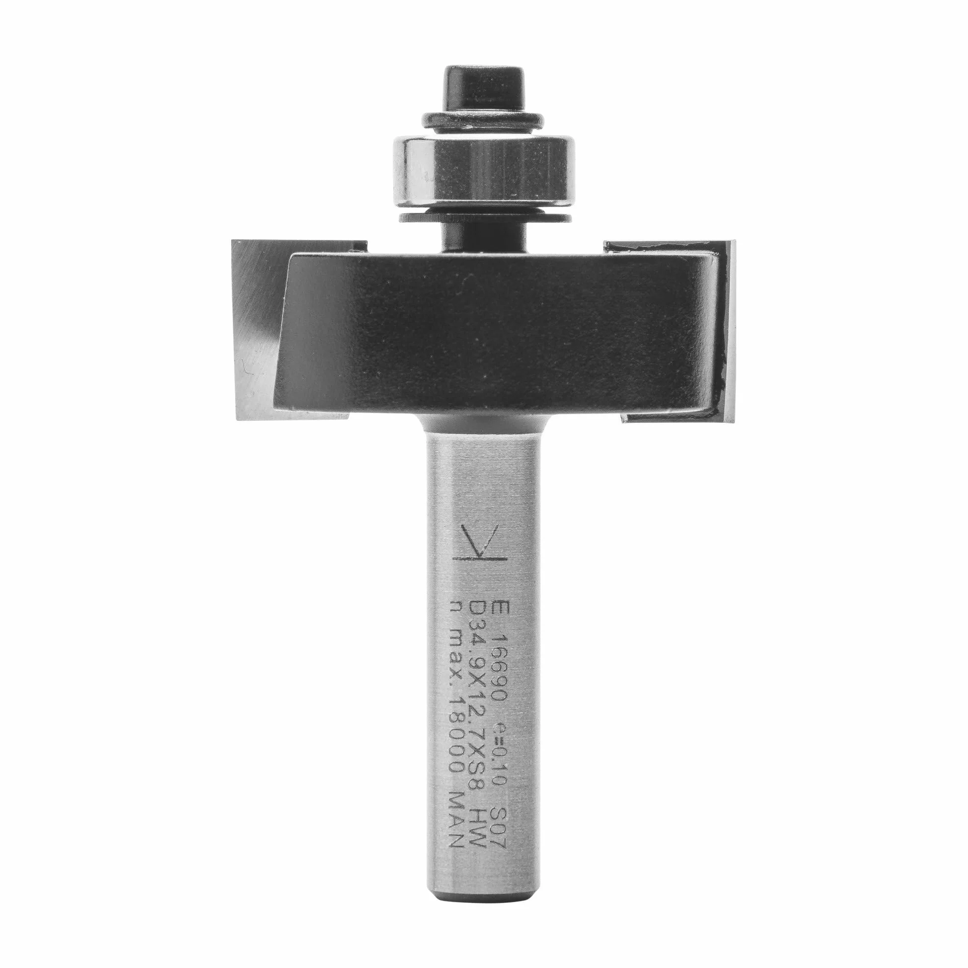 ENT 16690 Set di frese per battute carburo, Gambo (S) 8 mm, diametro (D) 34,9 mm, NL 12,7 mm, diametro 32 mm, con cuscinetto a sfere