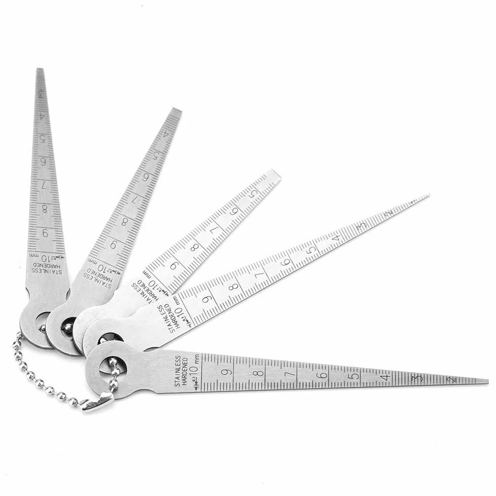 5Pezzi di saldatura in acciaio inossidabile conici spessimetro righelli ispezione fori strumento di misurazione spessimetro triangolare 10mm