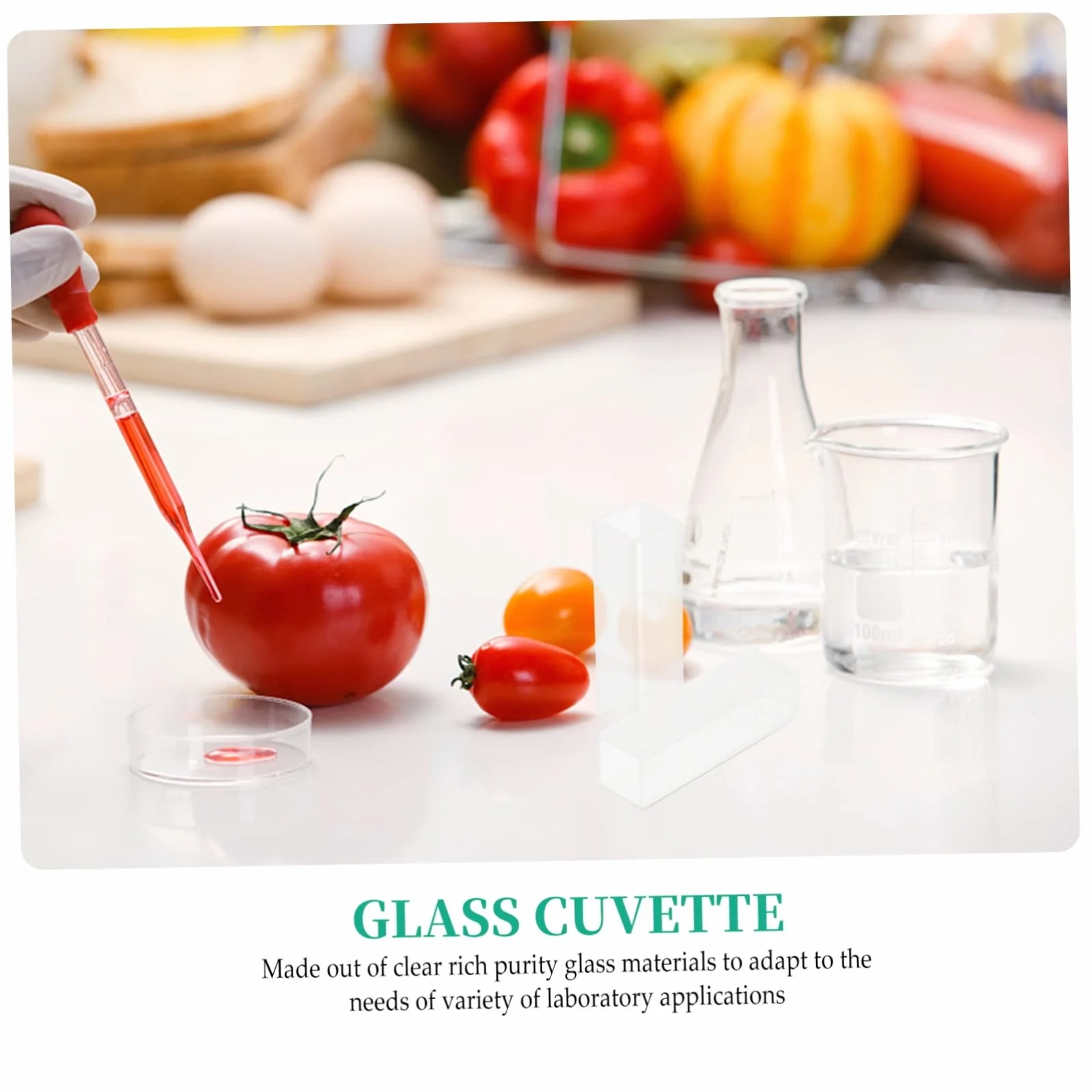 Cuvetta Di Vetro Transparente Standard 4 Pezzi Per Analisi Comparative Da Laboratorio Compatibile Spettrofotometri