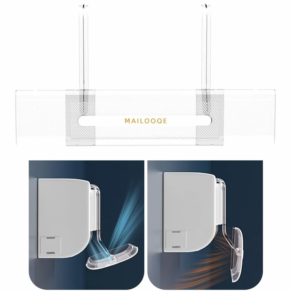 Deflettore d'aria AC regolabile per unità split 60-110 cm, girevole a 360° per condizionatore d'aria parabrezza con installazione senza attrezzi, diffusore in plastica trasparente per casa e ufficio