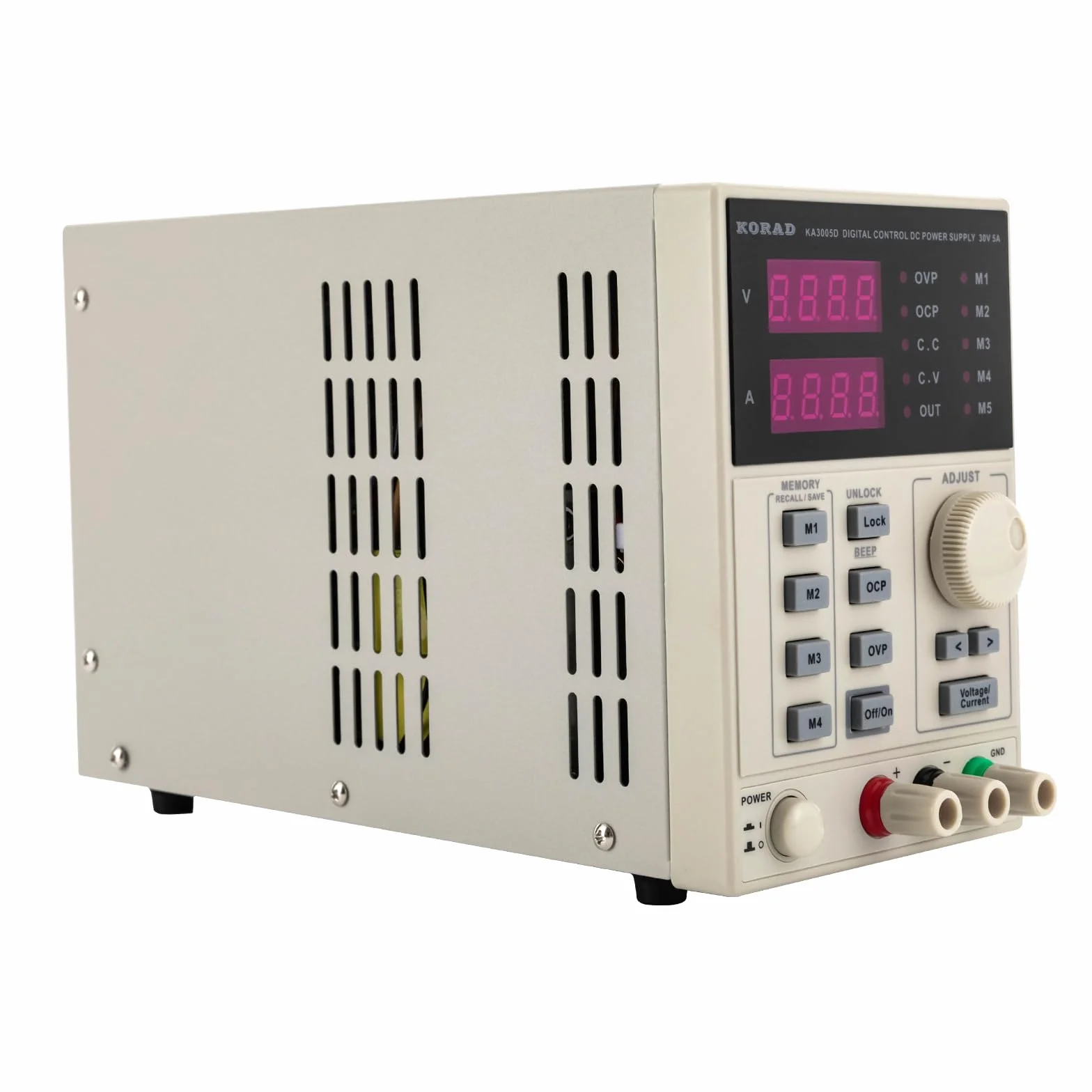 Alimentatore da laboratorio, 0 – 30 V, 0 – 5 A, alimentatore da laboratorio DC regolabile con display LED a 4 cifre, alimentatore stabilizzato, misuratore di corrente, resistente al sovraccarico e al