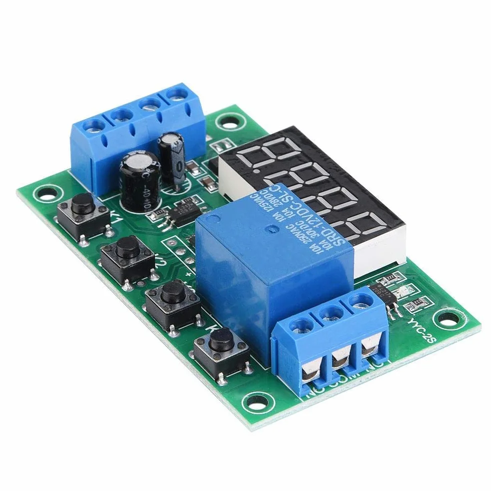 Modulo Timer Ciclico Digitale 12V Display LED Regolabile Automazione Industriale