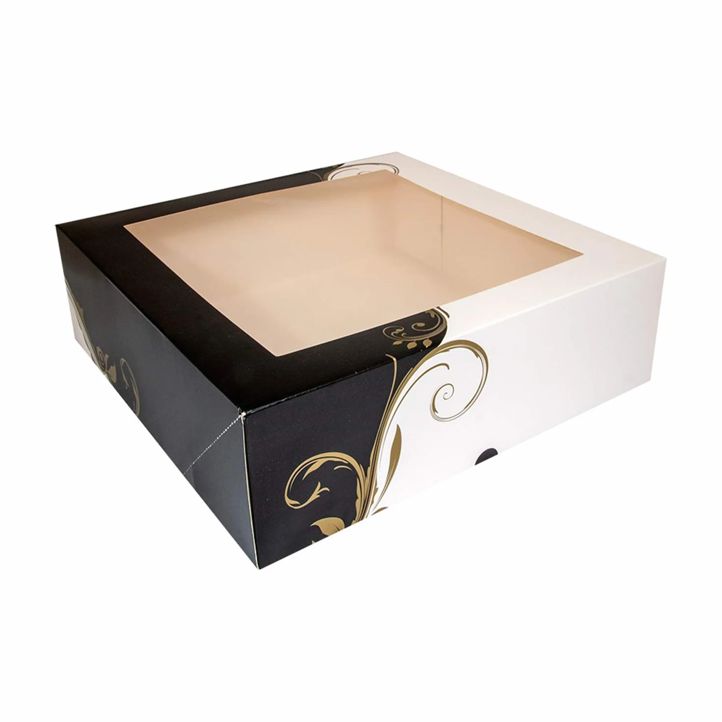 García di Pou Scatole pasticceria con finestra 275 g/m2 32 x 32 x 10 cm set da 50 Bianco