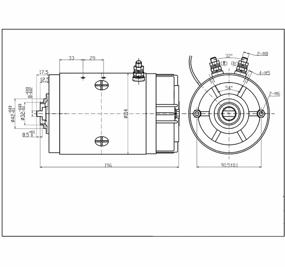 Motore Elettrico Della Pompa Dell'olio Idraulico Del Camion di Immondizia Del Camion di Pallet Motore di Cc(24V 2200W)
