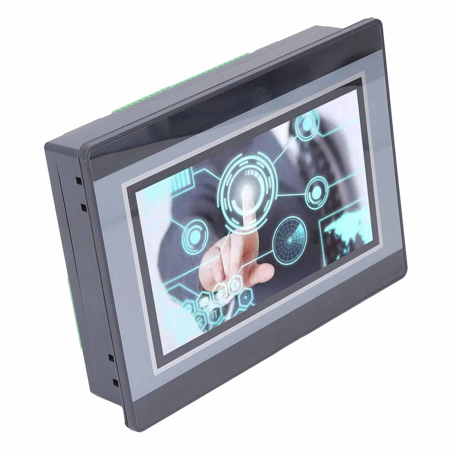 Macchina Integrata con Touch Screen PLC, PLC HMI 7 Pollici 12 in 8 Out Touch Screen Tutto in con Pannello PLC Integrato 0-10 V 4-20 MA MODBUS Analogico (uscita relè),