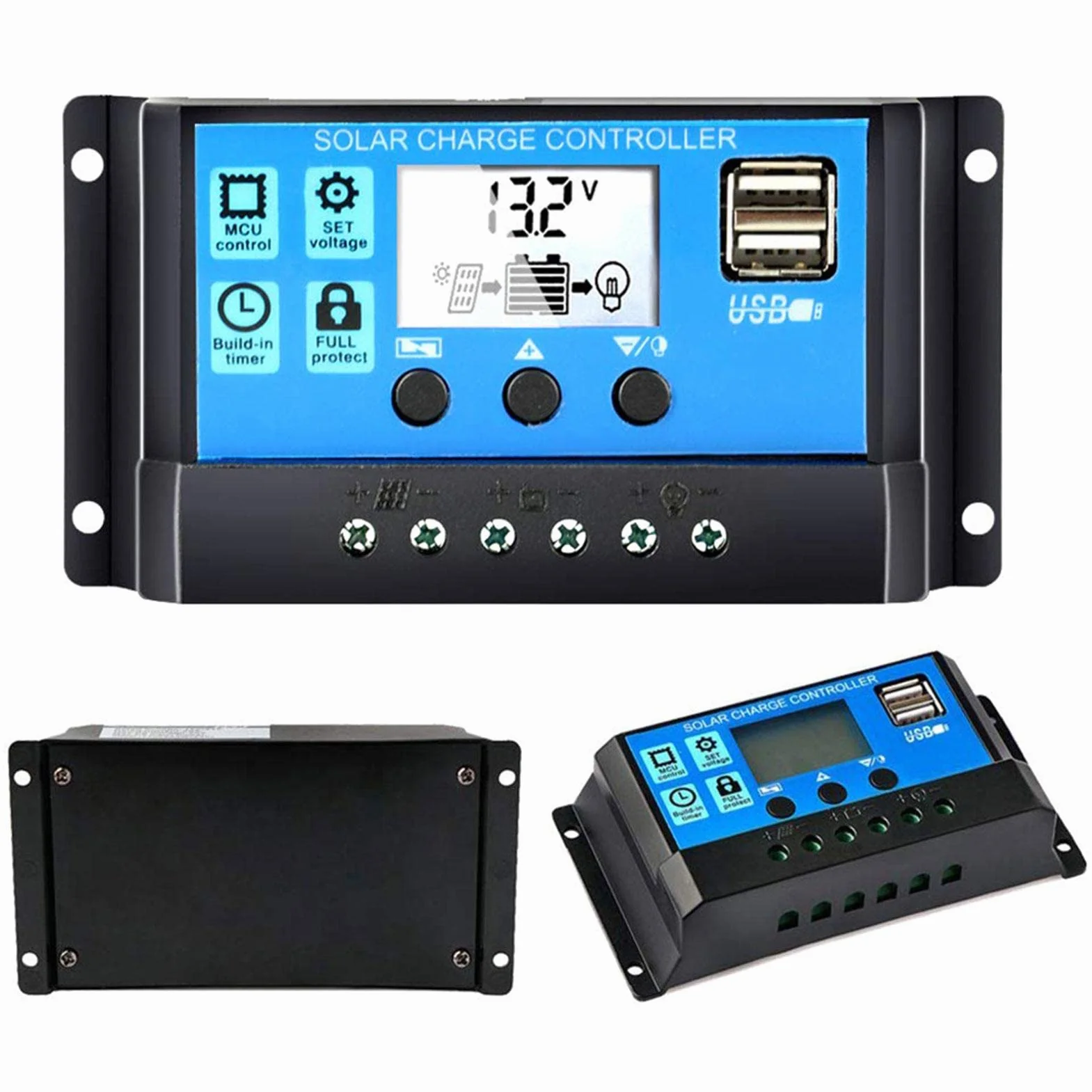 Kit Pannello Solare 500W 12V con Inverter USB Regolatore Carica 30A per Casa Camper