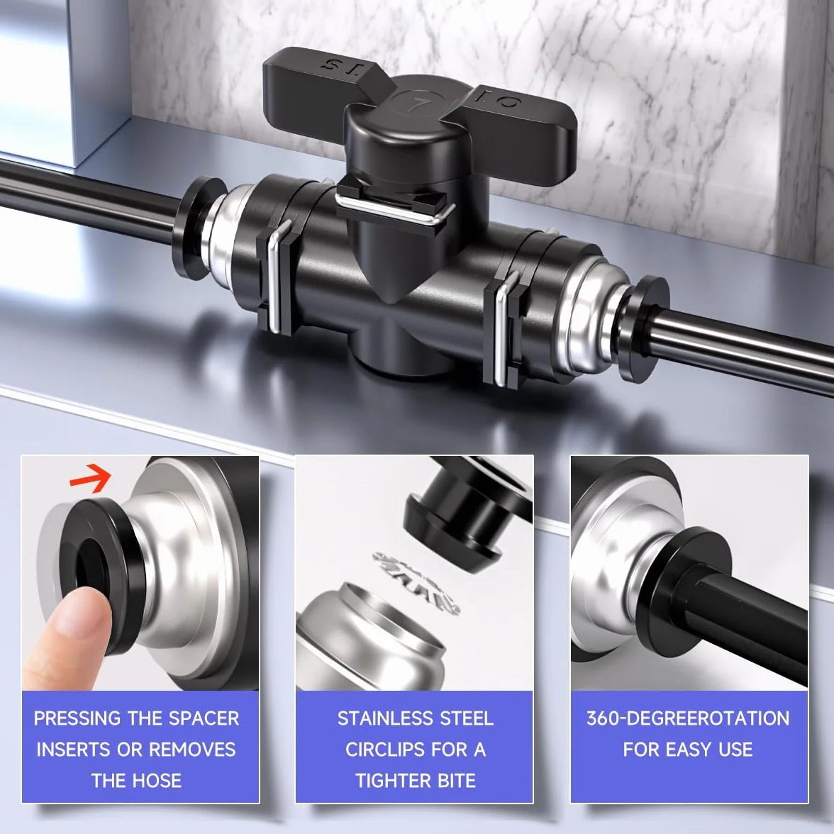 Bwintech 8 mm Valvola a Sfera Pneumatica Raccordo Aria a Connessione Rapida