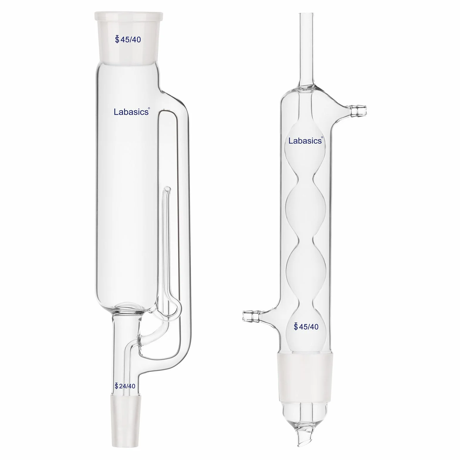 Labasics 500 ml Apparecchio di Estrazione Tipo Soxhlet, Vetro Borosilicato 45/40 Estrattore Soxhlet con Condensatore Allihn, Confezione da 2