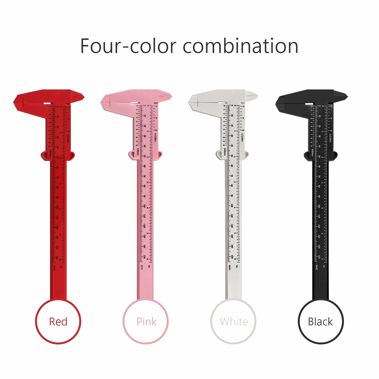 4 Pezzi Calibro Digitale, 150 mm Scorrevole Calibro Professionale Plastica 0,01 mm in Precisione, per la Casa, l'ufficio, Gli Studenti, la Misurazione dei Gioielli