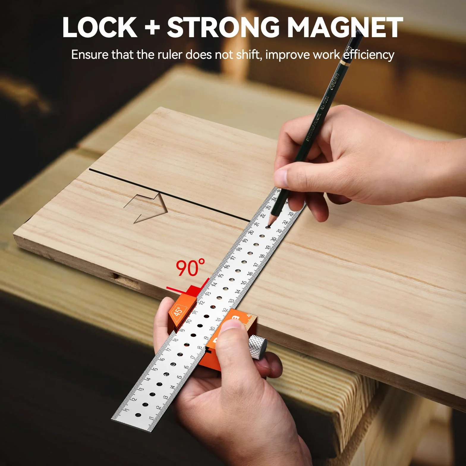 Preciva Righello Falegname Carpentiere Steel Ruler Misurazione Angolo Lunghezza