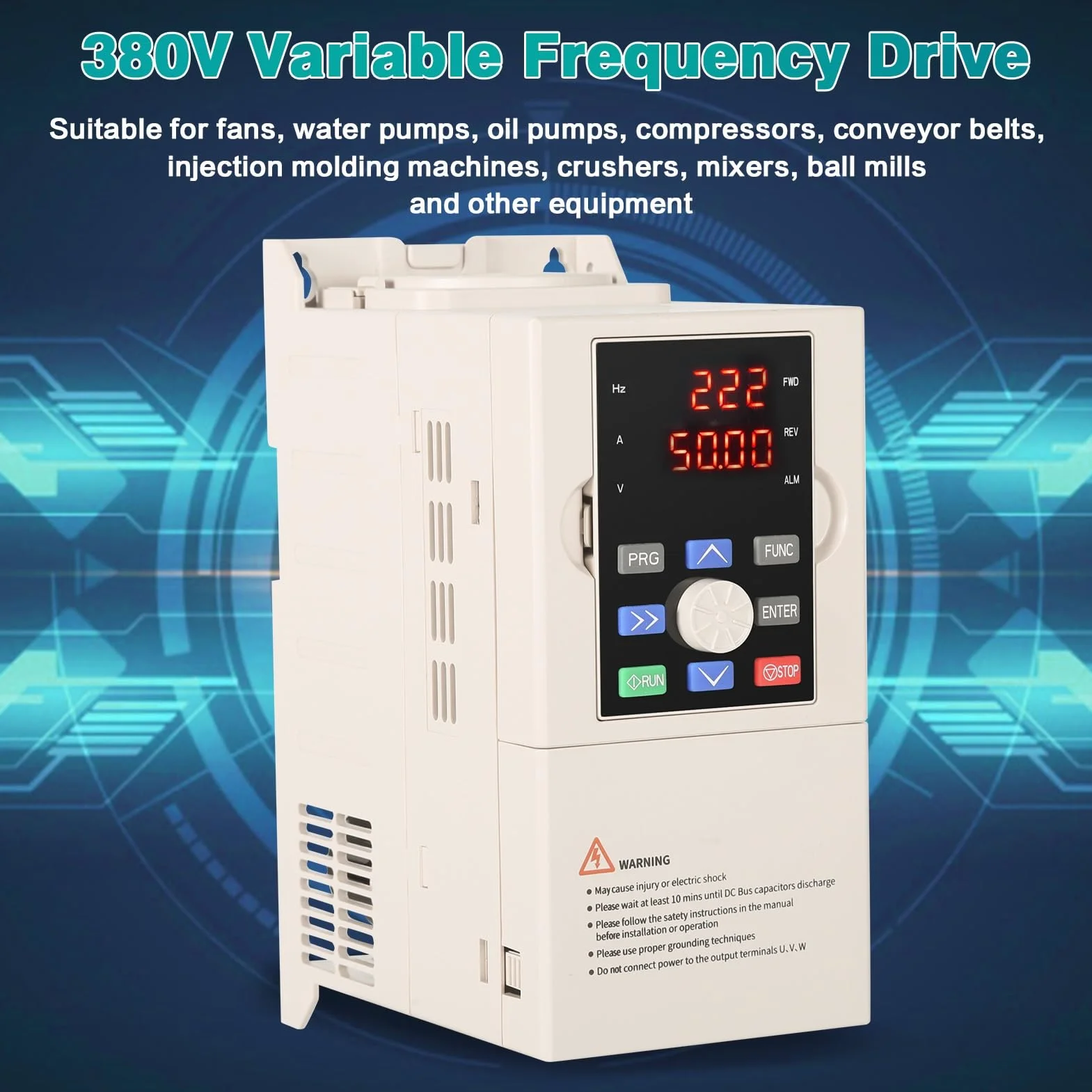 DEWIN Inverter Trifase 380V 2,2KW, Ingresso e Uscita Trifase, Convertitore di Frequenza VFD