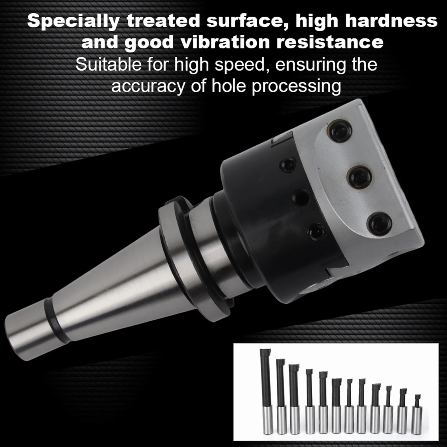 FLEXMAN Set di Teste per Alesatura da 3 Pollici, 1,5 18 40Cr Testa per Alesatura con Filettatura per Un'Eccellente Durezza e Tenacità Set con 12 Utensili per Alesatura (NT30-F1-18-12PZ)