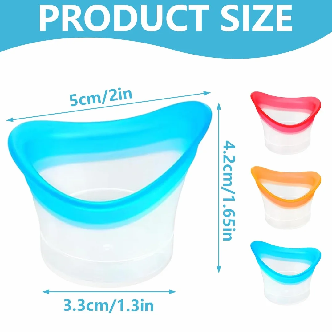 GXGM 6 Pcs 10 ml Tazza Per Lavaggio Oculare Portatile, Tazza da Bagno per Occhi in Silicone Tazza,Tazza Per Lavaggio Occhi Morbida Riutilizzabile,Occhio di Pulizia Tazze(Rosa, Blu, Arancione)