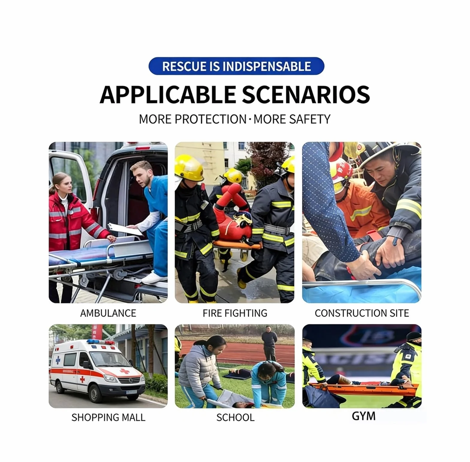Barella Pieghevole Da Pronto Soccorso | Lettino Portatile Per Emergenze In Casa, Ambulatorio Sportivo E Ambulanza, Carico Max 159kg