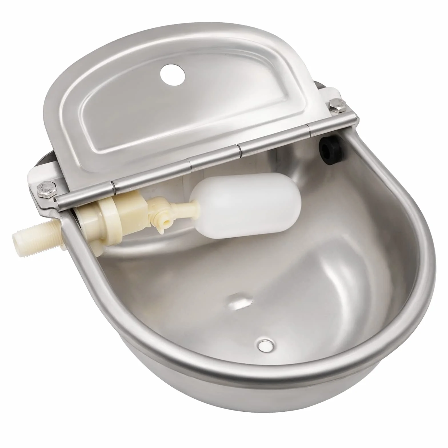 Abbeveratoio Automatico per Bovini In Acciaio Inossidabile con Valvola in Plastica ​da 1/2 Pollici, Abbeveratoio per Capra, Pecore, Cani e Cavalli