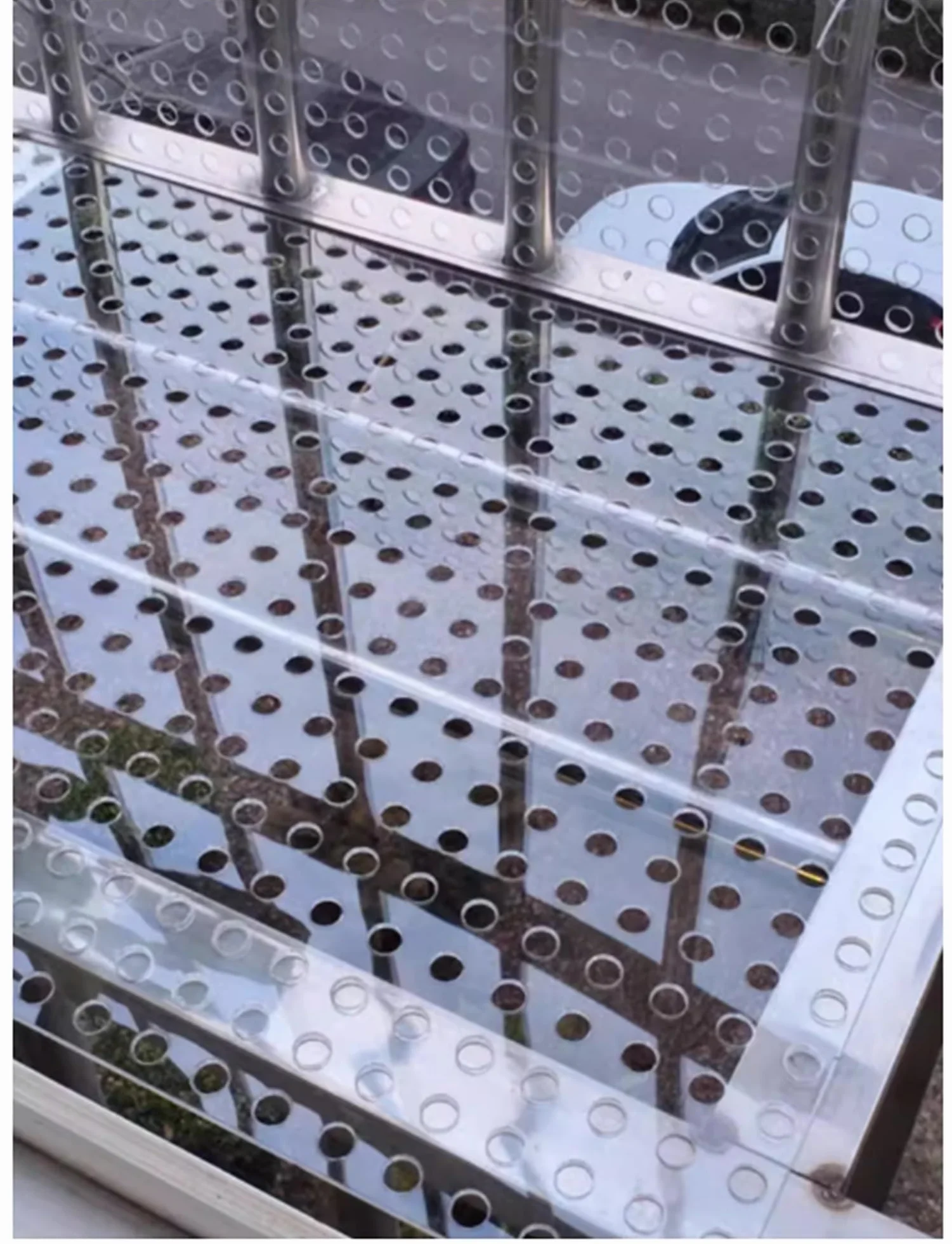 Foro for lastre acriliche perforate con piastra in rete di plastica leggera, for uso interno ed esterno, pannello di ventilazione trasparente(40x110cm)