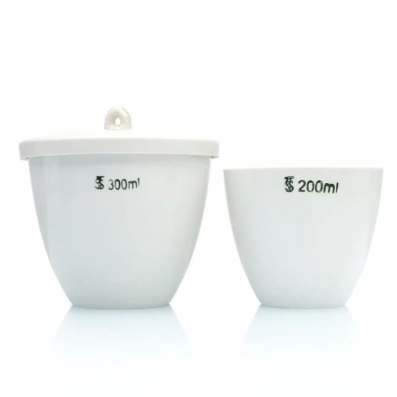 Tutte Le Dimensioni Disponibili Crogiolo in Porcellana da 5 ml a 300 ml Crogiolo in Ceramica da 1/2/5/10 Pezzi con Coperchio for esperimenti di Laboratorio Scolastico (Size : 25ml 5pcs)
