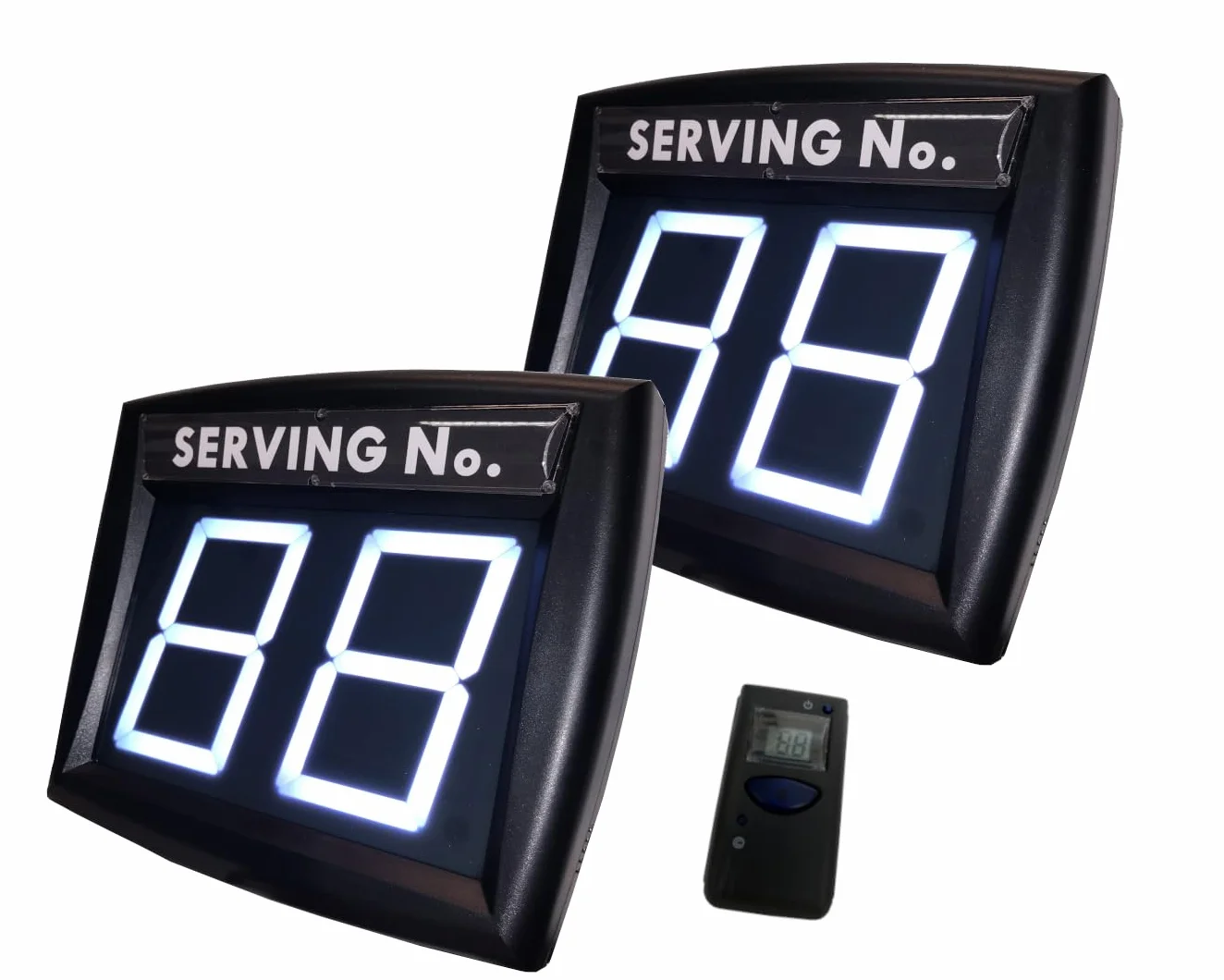 2 Cifre Eliminacode Display Bianco, Numeratore Elimina Code Digitale,Display Numerico Con Telecomando（2 Schermo Numeri Attesa +1 Telecomando ） ● IMPRETECH INTERNATIONAL GROUP® ● Made In Italy
