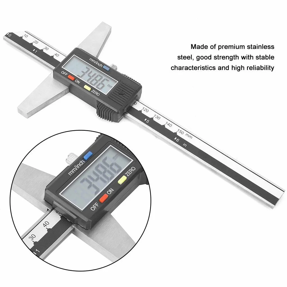 Misuratore di profondità strumenti di misura pinze di misura angolari tester di misurazione calibro a corsoio digitale in acciaio inossidabile ad alta precisione