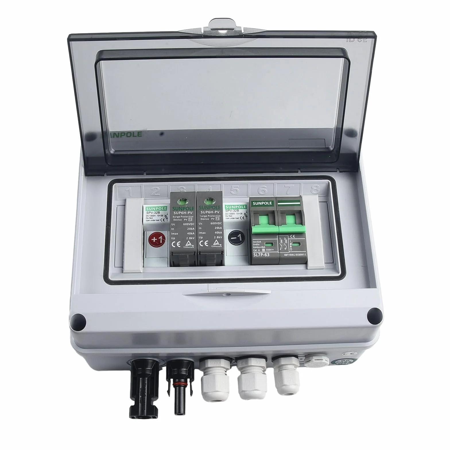 550V 1 Ingresso 1 Uscita 1 String Solare PV Combiner Box Protezione Impermeabile IP65 Installato Tra Pannelli Solari E Inverter Solari