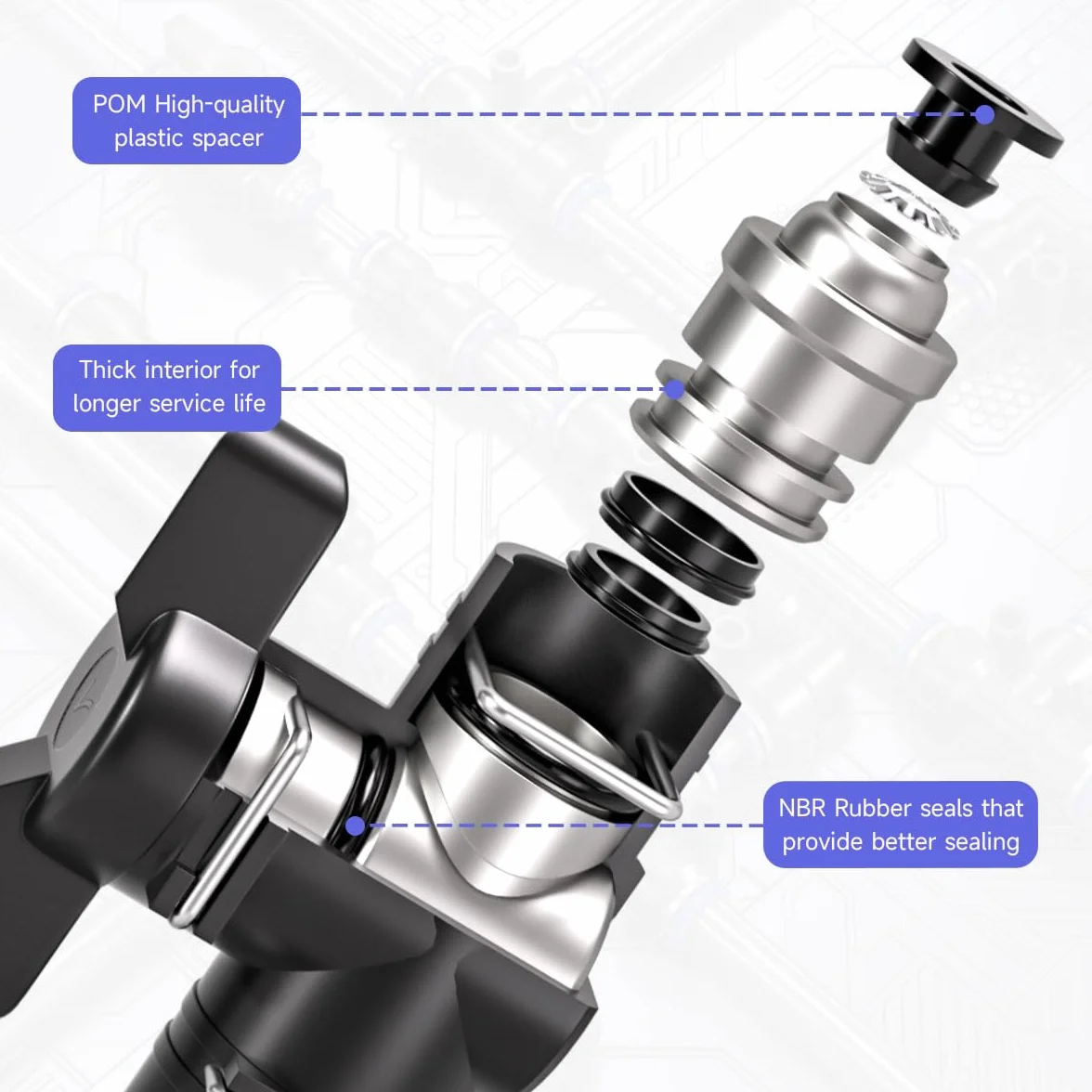 Bwintech 8 mm Valvola a Sfera Pneumatica Raccordo Aria a Connessione Rapida