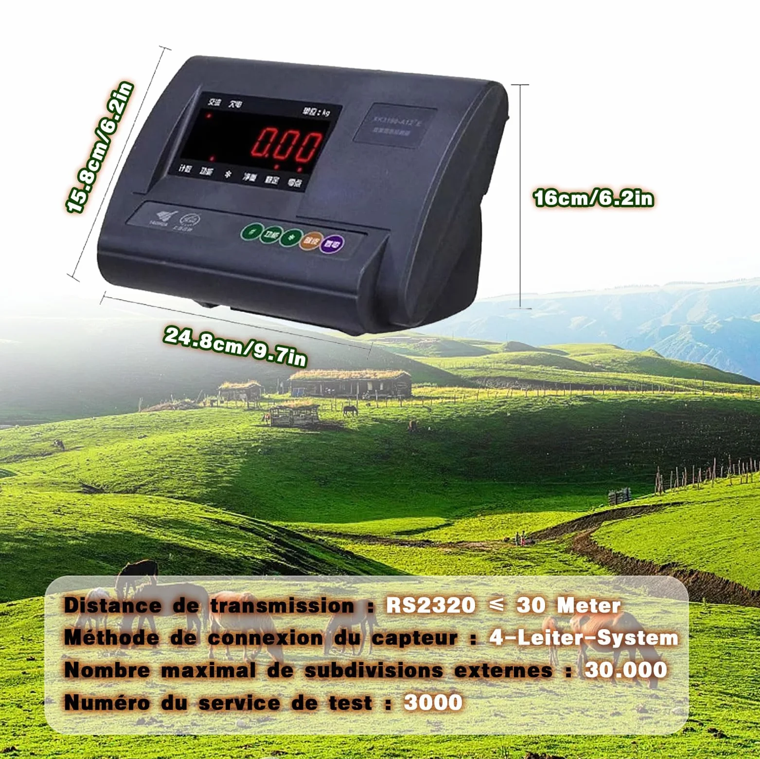 Kit Bilancia Bestiame Ad Alta Precisione, Kit Bilancia Con Cella Carico Per Piattaforma Con Indicatore Pesatura, Con Cella Carico A Compressione Su Trave In Acciaio