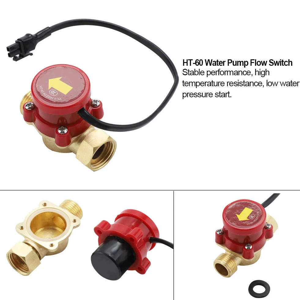 Flussostato per Acqua G1/2" Filettato 220V 0,5A Sensore Magnetico di Flusso