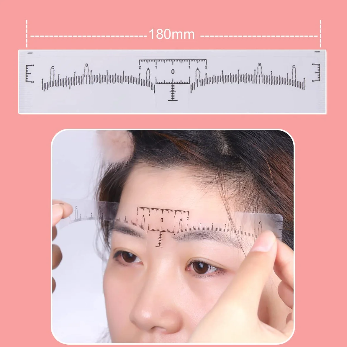 KINGMAS 100 righelli per sopracciglia usa e getta microblading adesivi strumento misurazione