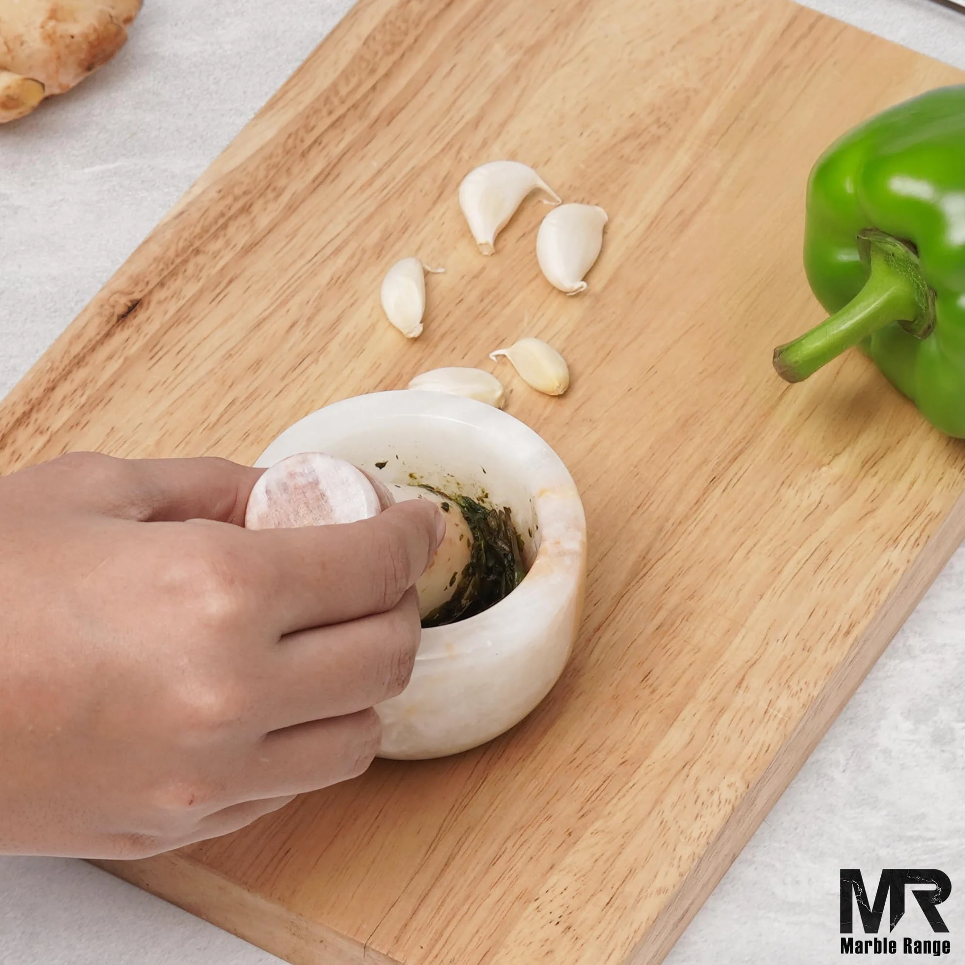 Set di mortaio e pestello in marmo bianco da 7,6 cm, in onice bianco, fatto a mano, tritaglio e macina erbe, ciotola in pietra, piccolo macinino per spezie, pestello e mortaio per cucina, ciotola in