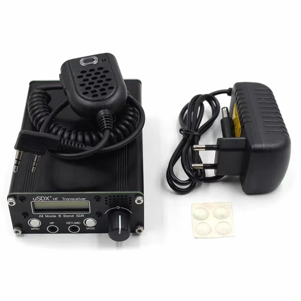 Bamberg USDR USDX+Plus V2 Ricetrasmettitore SDR A 8 Bande HF SSB QRP LCD con Display Altoparlante Microfono Ricetrasmettitore HF con Spina UE Facile da Installare Facile da Usare