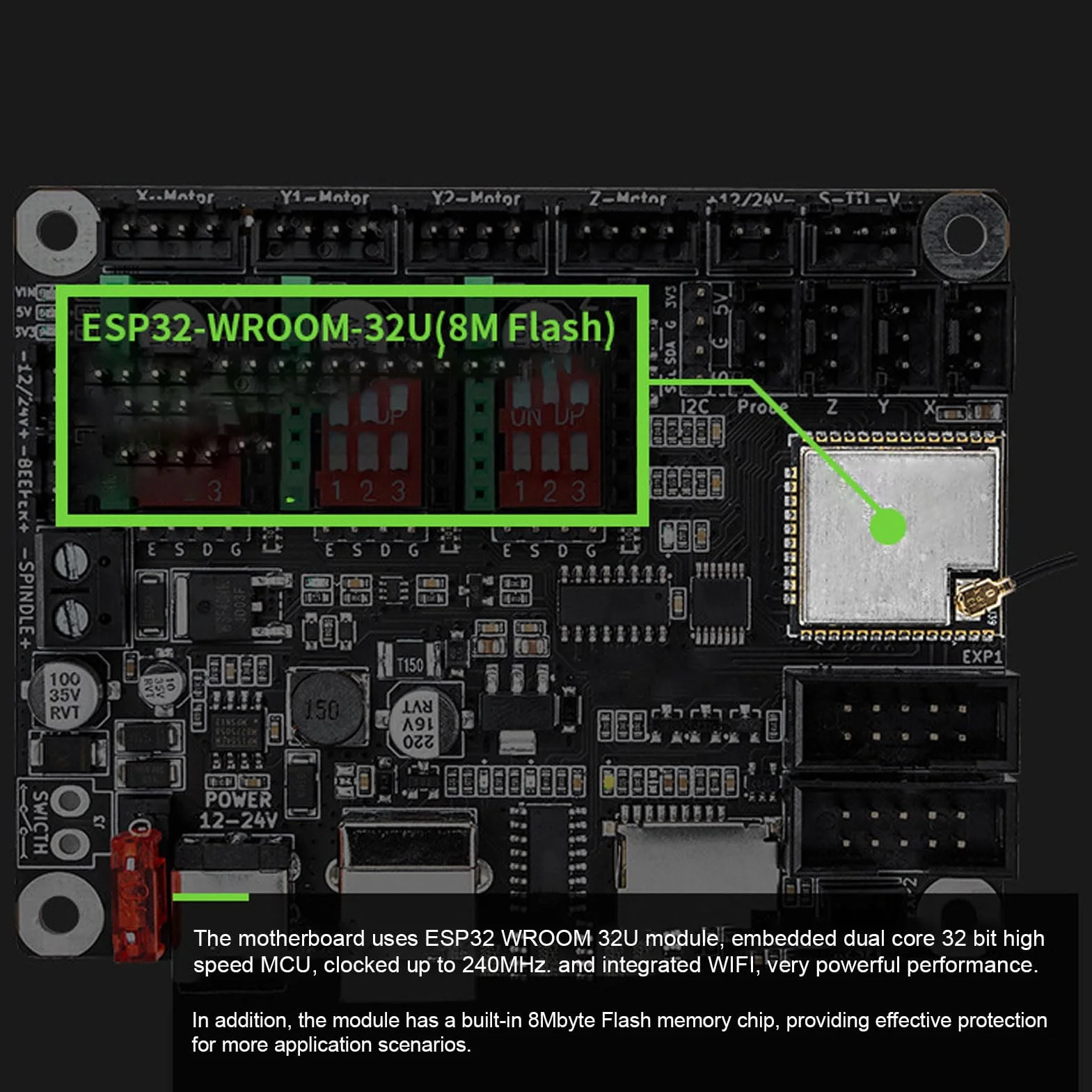 Scheda di Controllo della Stampante 3D MKS DLC32 V2.1 Scheda di Controllo a 32 Bit con WiFi 2.4 Pollici TS24 R V2.1 Scheda Principale della Macchina per Incisione Touch, per 3D Printer