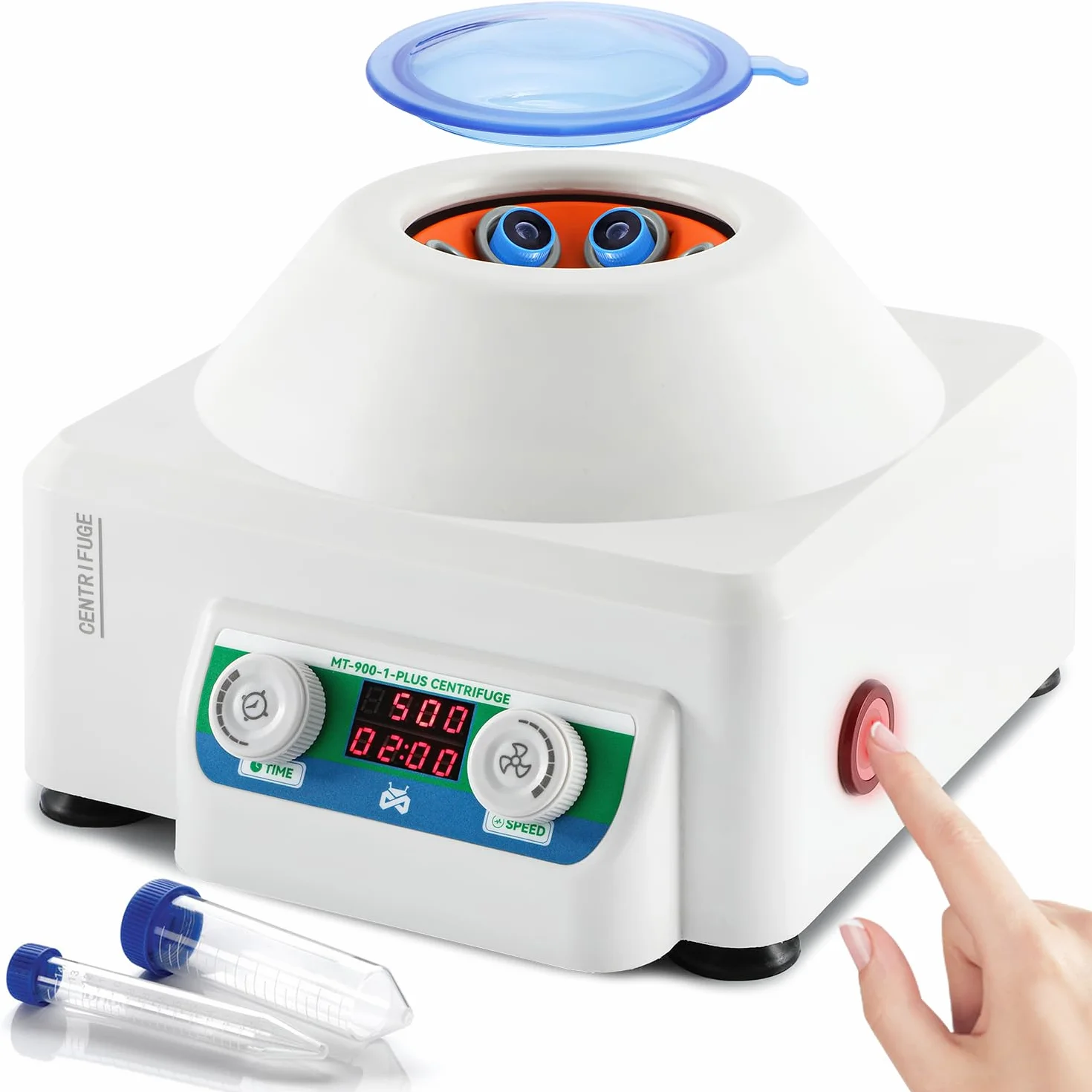 Mxmoonant Centrifuga da Laboratorio, 4000rpm, 6x15ml, 1685xg, 60min Timer, 1.7kg, 230x258x172mm, Adatta per Provette da 15ml/10ml/5ml, per Separazione di Campioni, Analisi Qualitativa(Spina UE)