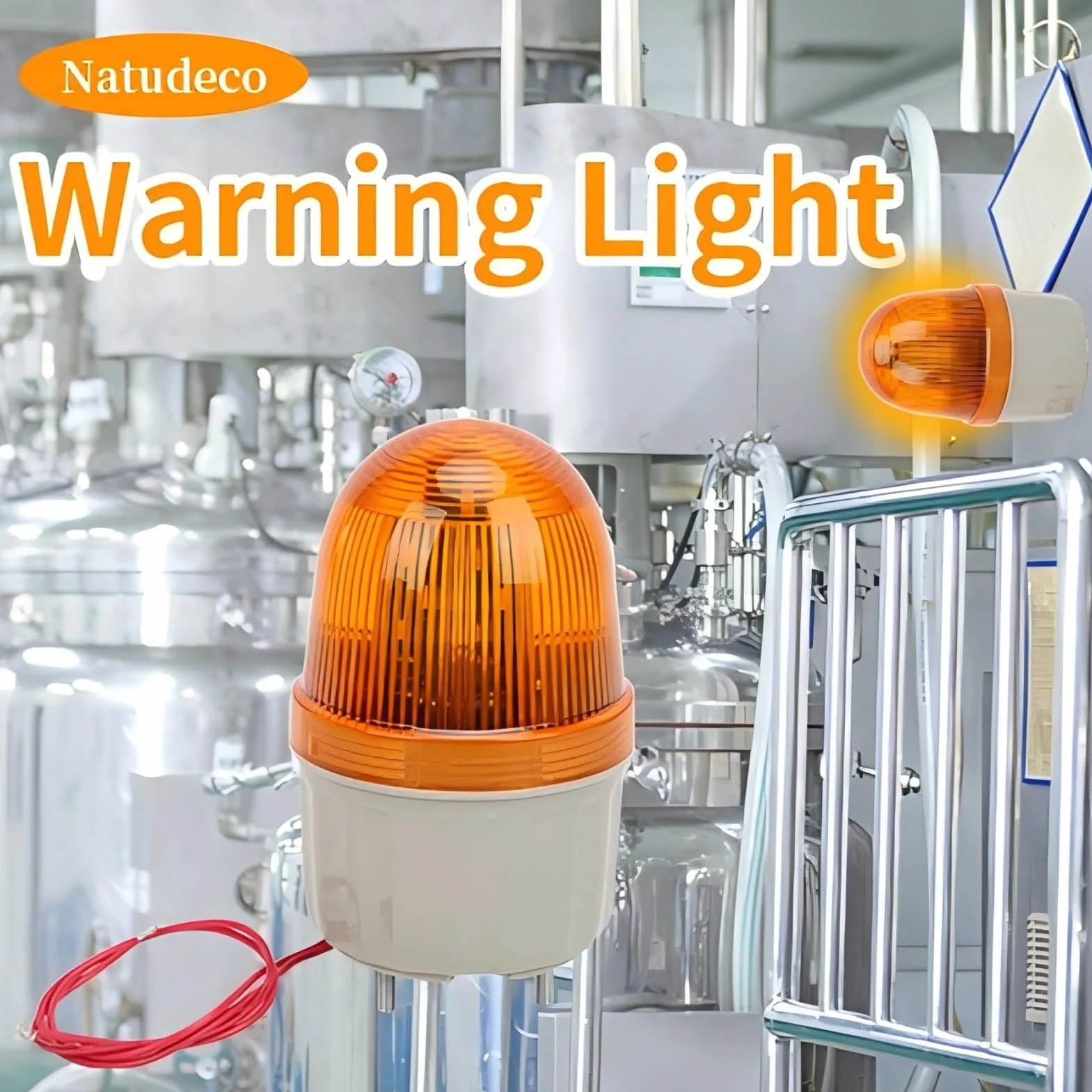 Luce Lampeggiante a LED Rotante 220V AC Spia Luminosa Arancia Attrezzatura di Allarme Luce di Emergenza